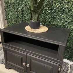 Refinished Matte Black TV Stand / Entryway Cabinet 