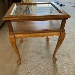 Glass End Table With Display