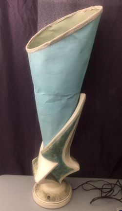 Vintage Aqua Art Deco Cone Lamp