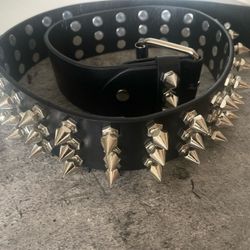Goth metal punk rave stud spike belt