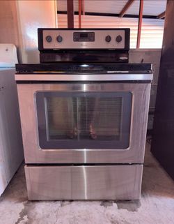 Whirlpool Stainless Steel Flat Top Stove Oven Range