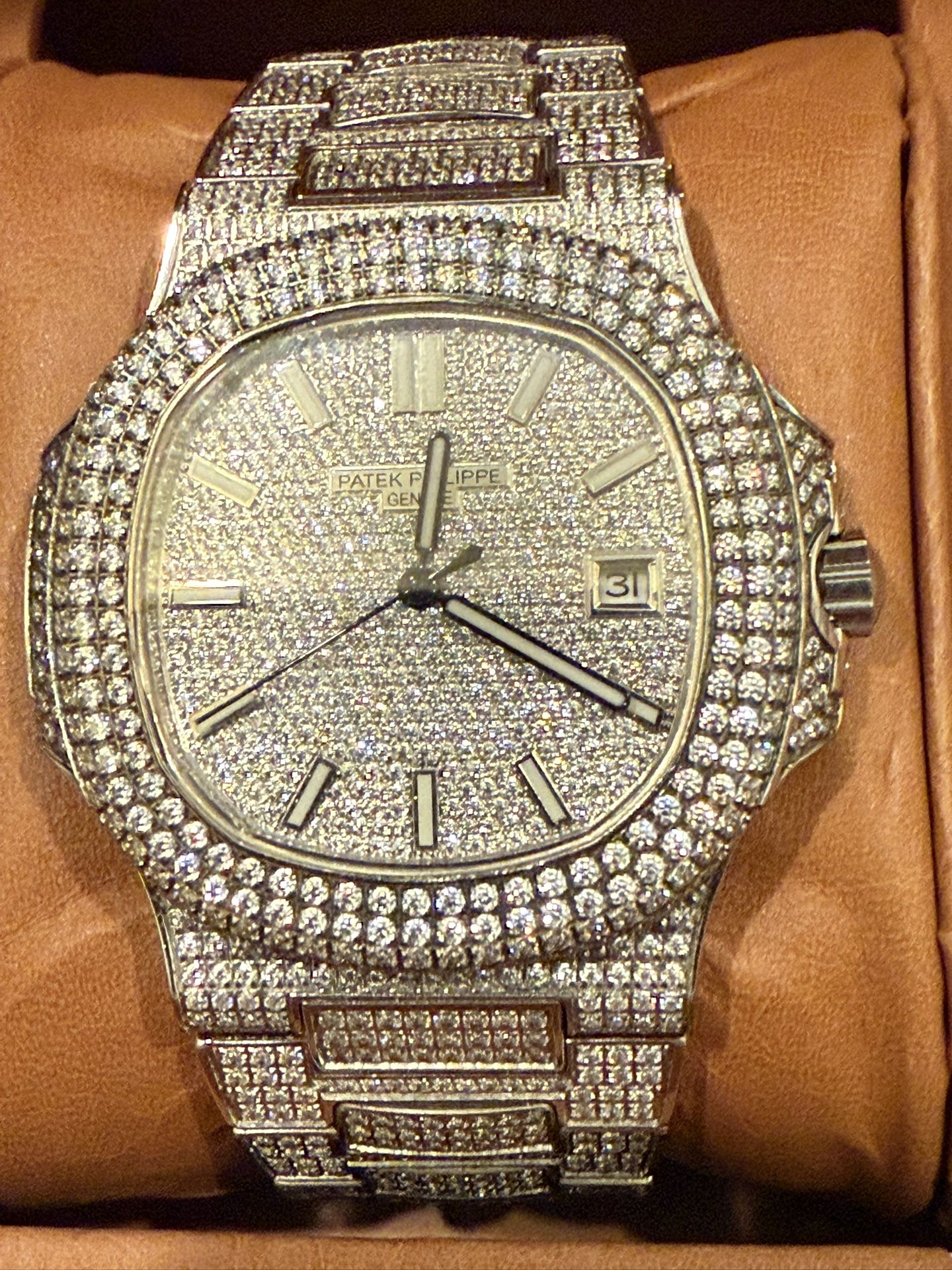 25 Caret VVS Bust down Watch Swiss