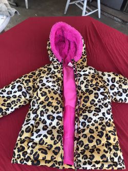 Pink leopard winter jacket