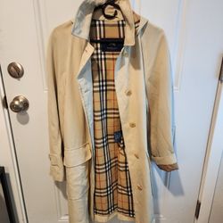 Burberry Check Trench W/ Hood Size Womens Medium 