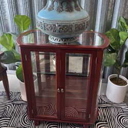 Wood And  Glass Curio