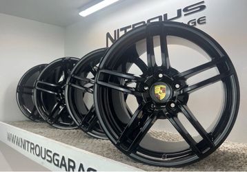 19 x 8.5 / 11 Porsche OEM 991 992 Carrera Boxster Cayman S BBS Black Wheels 157A