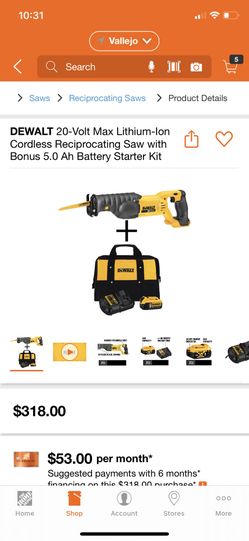 DEWALT SAW ZALL COMB KIT 5.0 BATTERY CHARGER AND BACKPACK BRAND NEW