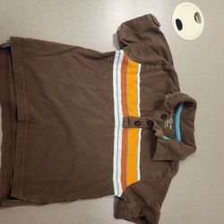 Boys 3T Faded Glory brown stripe golf shirt  Lot AO