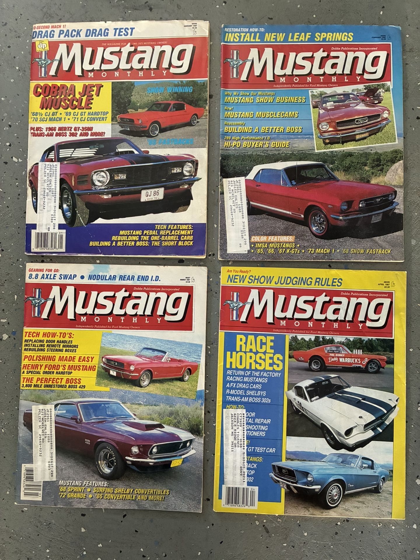 Mustang Monthly Magazine Ford.                                           January - December 1987.            12 Issues 