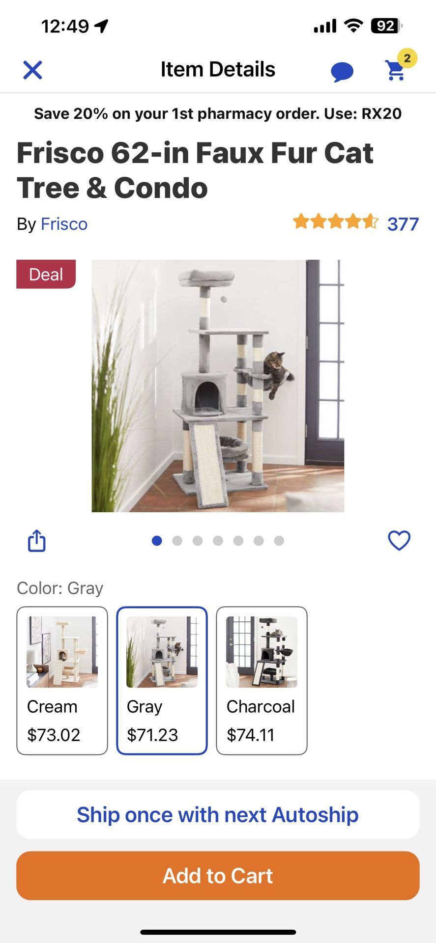 62“ cat tree