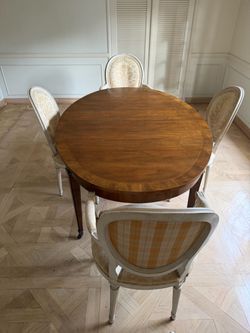 Oval Wood Dining Table with 4 Chairs