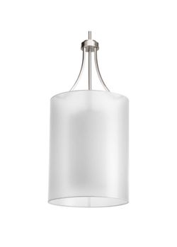 (2) Beautiful Silk Mylar Shade with Frosted Glass Inner Pendant Light