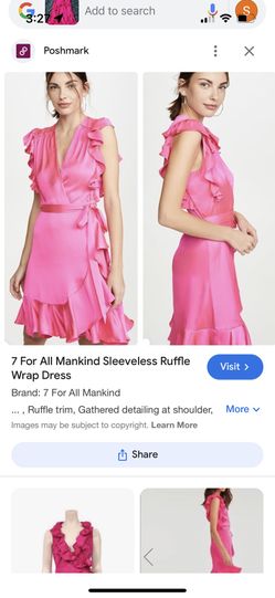 7 For All Mankind , Ruffled Sateen Dress XL