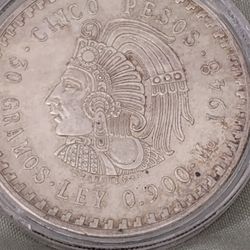 5 Pesos 1948 Mexican Silver Coin