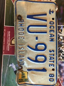 Rhode Island license plate 1980