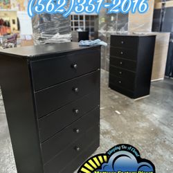 Black Five Drawer Compressed Dresser New Comoda Bonita 