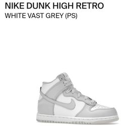 Nike Dunk High Retro White Grey Size 2