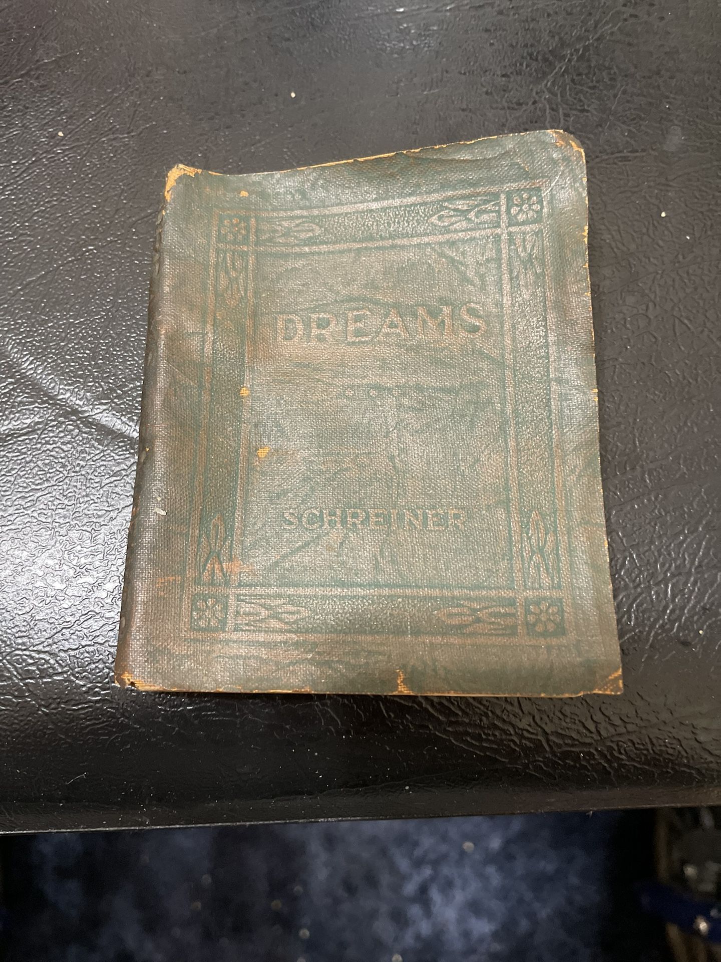 DREAMS by (distressed) by OLIVE SCHREINER - Miniature Book Little Leather Library 1920 3”x4”