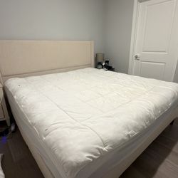 King Size Bed with Mattress Topper
