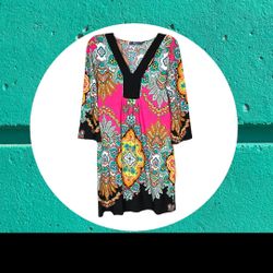 White Mark Multicolors & Designs Dress Women Large