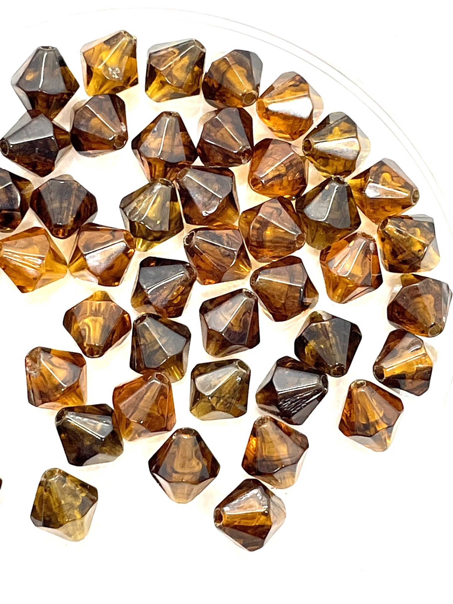 Lot Of 45 Amber Lucite Beads