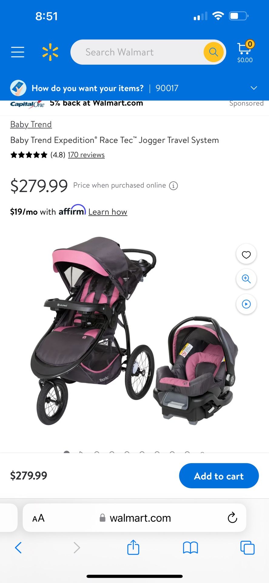 Infant Car seat &jogging Stroller