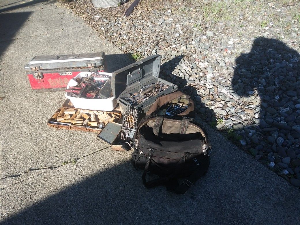 Free Assorted Tools. Large Sockets, Wrench's, Drill Bits ...