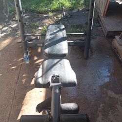 Bench Press And 45pound Bar And 2 45 Pound Weights asking 185 Or Obo