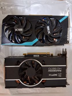 For sale:two graphics cards a sapphire hd 7870 2gb edition and xfx radeon hd 6870 35 dlls each please read the description