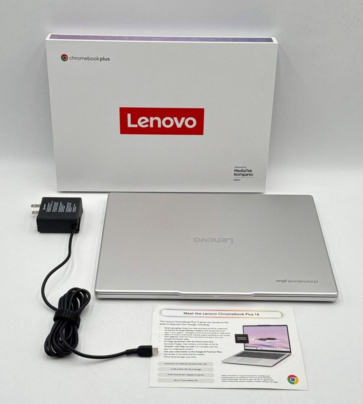 Lenovo Chromebook plus 14” Oled 2K touchscreen laptop kompanio ultra 16gb 256gb