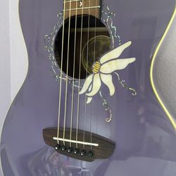 Luna Flora Passionflower Acoustic Electric guitar with pickup.   Beautiful Custom Pearl Inlay!
