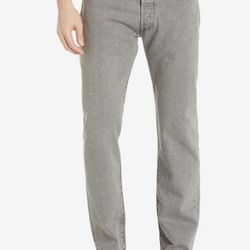 Levi's Mens 501 Button Fly Original Fit Grey Jeans - 31/30