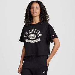 Champion Women’s Short Sleeve Cropped T-Shirt - Black S