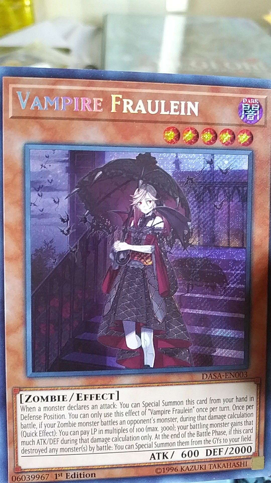 YUGIOH VAMPIRE FRAULEIN SECRET RARE MINT CONDITION!!!