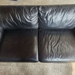 Black Leather  Sleep Couch 