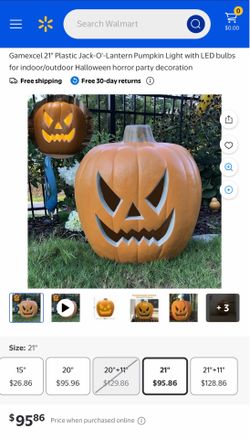 Gamexcel 21" Plastic Jack-O'-Lantern