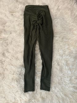 Forever 21 Textured Olive Green Leggings size M