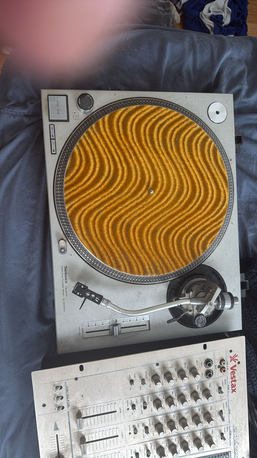 Two Technics SL - 1200Mk2 Turntables and a Vestax pcV-275 Mixer For Sale