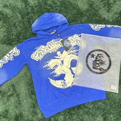 BLUE HELLSTAR HOODIE🛍️🧼