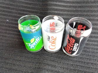 Coca-Cola Soda Can Shaped Glassware Glasses Tumbler Set (3 Pack)