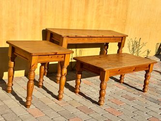 Real wood coffee table set