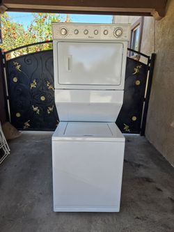 27X32X73 Whirlpool STACKABLE WASHER DRYER 240V ELECTRIC 2MONTHS WARRANTY