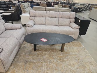 GRAY POLYESTER MANUAL RECLINING SOFA 