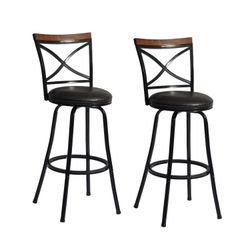 Homy Casa Spinach 42" Swivel Bar Stool, Black,Open Box