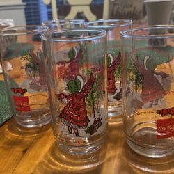 5 Holly Hobby Coke Cola Glasses