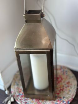 Large Metal Lantern with Candle – Home Decor