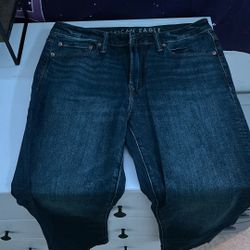 American Eagle 30x30 AirFlex+ / Athletic Straight Dark Blue Men’s Jeans 