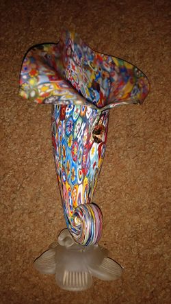Vintage Italy Murano hand blown glass Vase