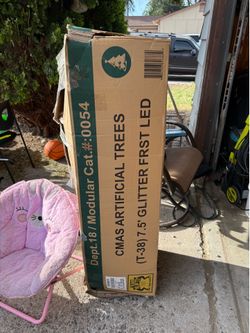 Large flocked Christmas tree