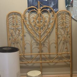Vintage Rattan Peacock Headboard 